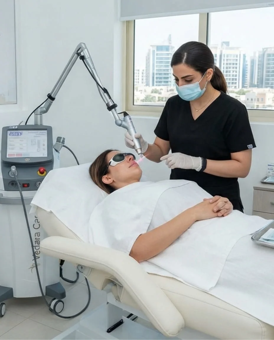 Dermatology treatment room used for fractional CO2 laser in JVC at Vedara Care Polyclinic