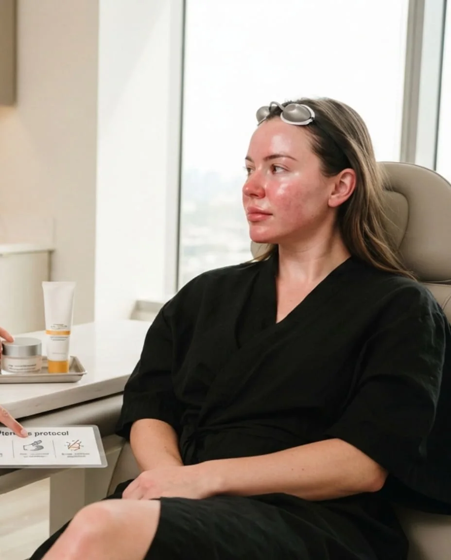 Aftercare guidance following fractional laser resurfacing