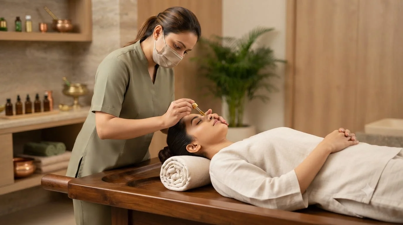 Nasya Therapy procedure consultation at Vedara Care Polyclinic in JVC