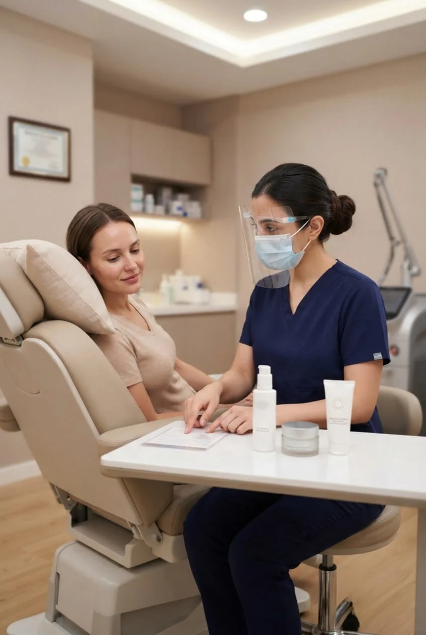Aftercare guidance following pigmentation laser treatment