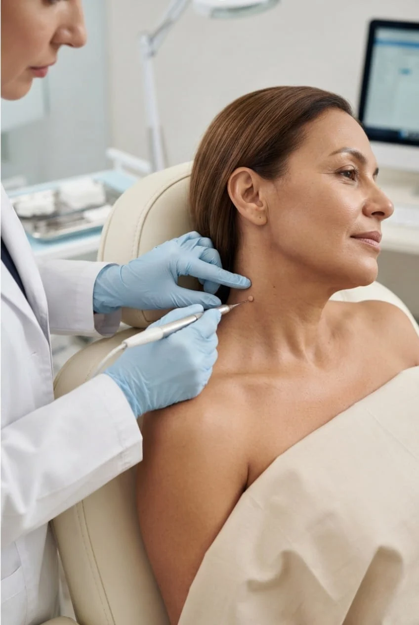 skin tag removal procedure setup