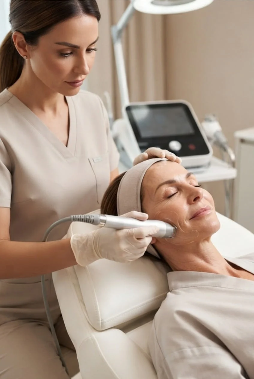Skin tightening treatment session at Vedara Care JVC